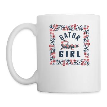 Tierhemd, Gator Girl Floral Alligator Design - Tasse - Weiß - Links