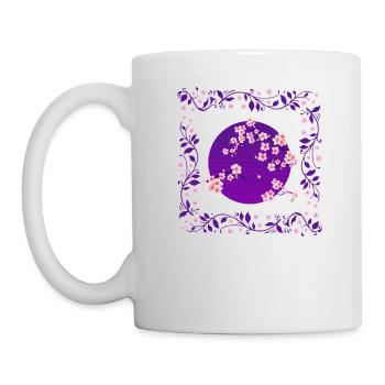 Cherry Blossom Shirt, Aesthetic Vaporwave Sakura - Mug - white - Left