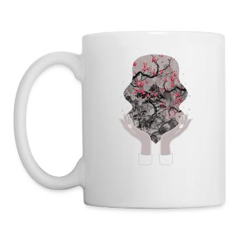 Cherry Blossom Shirt, Sakura Woodblock Kawaii - Mug - white - Left
