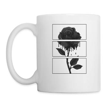 Gothic Shirt, Bleeding Black Rose Soft Grunge - Mug - white - Left