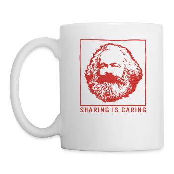 Communism Shirt, Sharing Is Caring Karl Marx - Mug - white - Left
