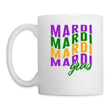 Mardi Gras Fleur De Lis Shirt, Funny Mardi Gras - Mug - white - Left