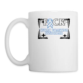 Zyklisches Erbrechenssyndrom T-Shirt, Fick CVS Blau - Tasse - Weiß - Links