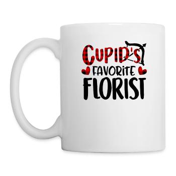 Valentines Day Cupid's Favorite Florist Buffalo - Mug - white - Left