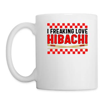 Hibachi Shirt, I Freaking Love Hibachi Essstäbchen - Tasse - Weiß - Links