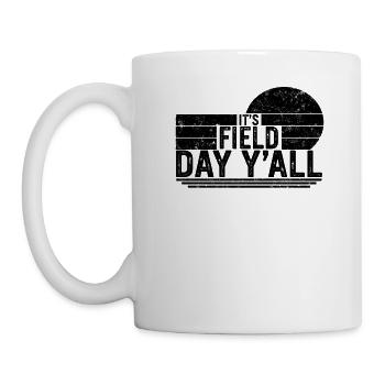 Chemise du dernier jour de l’école, c’est le jour du terrain Y’all - Mug blanc - blanc - Gauche
