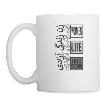 Chemise Femme Vie Liberté, Zan Zendegi Azadi Tee, - Mug blanc - blanc - Gauche