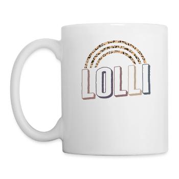 Großmutter Hemd, Lolli Regenbogen Leopardenmuster - Tasse - Weiß - Links