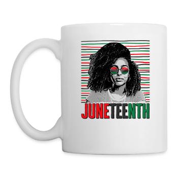 Black Lives Matter Shirt, Juneteenth Tee, Hair - Mug - white - Left