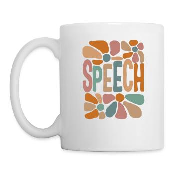 Chemise d’orthophoniste, Discours Floral Coloré - Mug blanc - blanc - Gauche