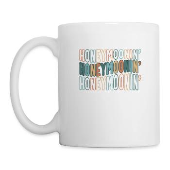 Chemise mariée, tee-shirt de lune de miel, jeune mariée après - Mug blanc - blanc - Gauche