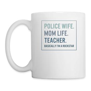Chemise d’enseignant, femme de police Mère Professeur de vie - Mug blanc - blanc - Gauche