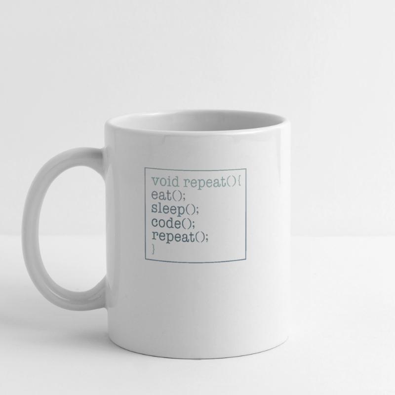 Programmer Shirt, Void Repeat Eat Sleep Code Mug
