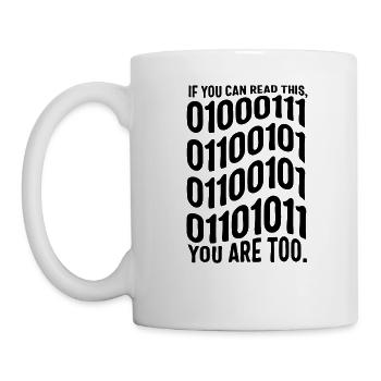 Programmierer-Shirt, wenn Sie das lesen können, sind Sie - Tasse - Weiß - Links