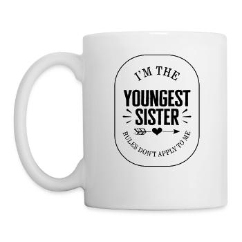 Siblings Shirt, I'm The Youngest Sister Rules - Mug - white - Left