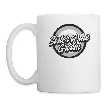 Chemise de mariage, soeur du marié arc en ciel Tee, - Mug blanc - blanc - Gauche