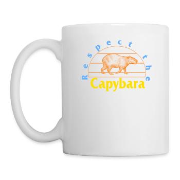 Chemise Capybara, Respect Le Capybara Mignon Rétro - Mug blanc - blanc - Gauche