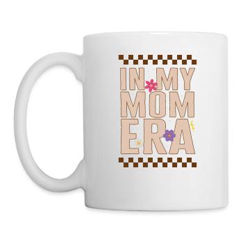 Chemise de mère, dans mon Tee rétro Floral de l’ère de ma mère, - Mug blanc - blanc - Gauche