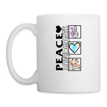 Chemise de chèvre, Tie Dye Peace Love chèvres Tee, chèvre - Mug blanc - blanc - Gauche