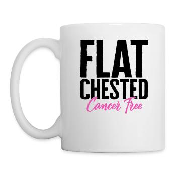 Chemise de sensibilisation au cancer du sein, poitrine plate - Mug blanc - blanc - Gauche