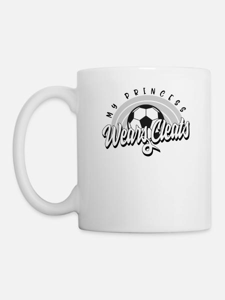 Fußball Tochter Shirt, Meine Prinzessin Trägt Stollen - Tasse - Weiß
