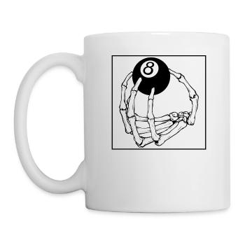 Billard Hemd, Pool Billard Acht Skelett - Tasse - Weiß - Links