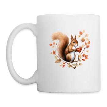 Écureuil Coeur Noix Saint Valentin Woodland - Mug blanc - blanc - Gauche