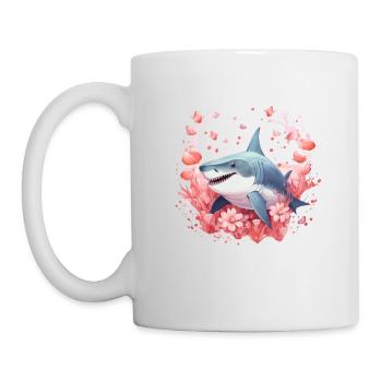 Shark Love Bubbles Valentine's Day Underwater - Mug - white - Left