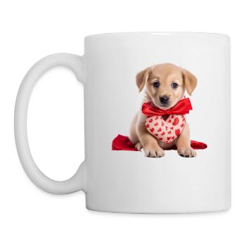 Puppy Love Bandana Valentine's Day Adorable - Mug - white - Left