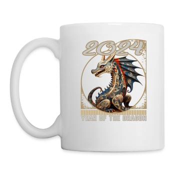 Chines New Year of Dragon Folk Art Patterned - Mug - white - Left