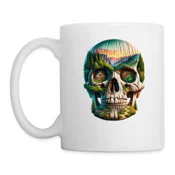 Rustic Horizon Skull T Shirt Smoky Mountain - Mug - white - Left