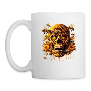 Sweet Life Totenkopf Shirt Honeycomb Haven Bumblebee - Tasse - Weiß - Links
