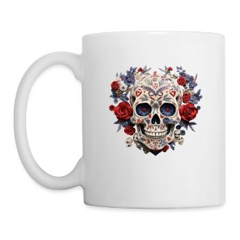 Forever Family Totenkopf T-Shirt Adoptionstag - Tasse - Weiß - Links