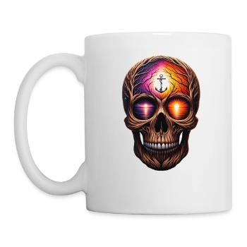 Dawn of Hope Totenkopf Shirt Rettungsleine und Solidarität - Tasse - Weiß - Links