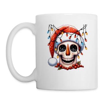 Frosty Jolly Skull Shirt Christmas Snowman Skull - Mug - white - Left