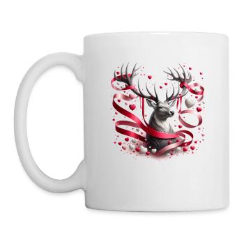 Hirschgeweihbänder Valentinstag verzaubert - Tasse - Weiß - Links