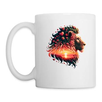 Lion Heart Mane Valentine's Day King of Love T - Mug - white - Left