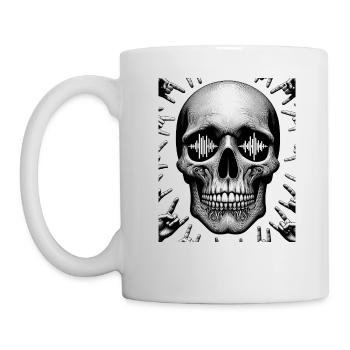 Signed Love Skull T Shirt Deaf Awareness - Mug - white - Left