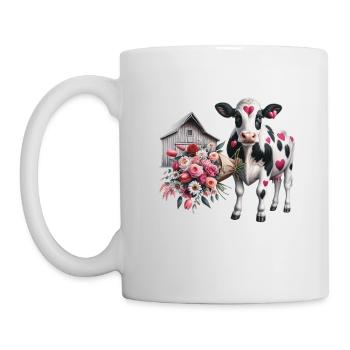 Kuhherz Patches Valentinstag Bauernhof Liebe - Tasse - Weiß - Links