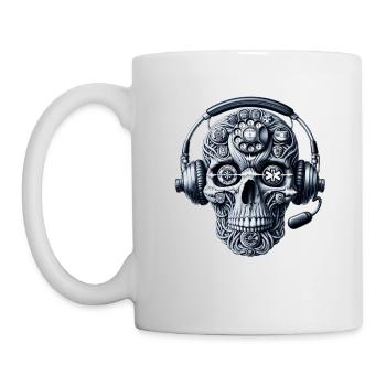 T-shirt de héros de répartiteur de t-shirt de crâne d'appel d'urgence - Mug blanc - blanc - Gauche