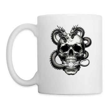 Dragon’s Breath Skull T Shirt Squelette mystique - Mug blanc - blanc - Gauche