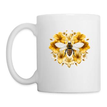 Bee Mine Heart Wings Valentine's Day Honey Sweet - Mug - white - Left