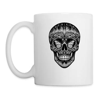 Zeichen der Liebe Totenkopf Shirt Gehörlosenbewusstsein und - Tasse - Weiß - Links