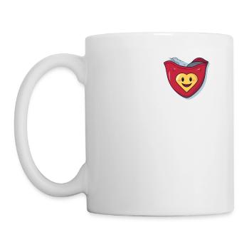 T-shirt de poche de super-héros de sensibilisation Heart Hero CHD - Mug blanc - blanc - Gauche
