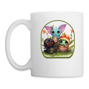 Anime Garden Creatures Cute Boba Tea Gaming - Mug - white - Left