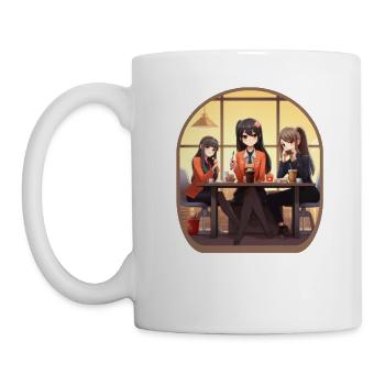 Anime Office Workers Cute Boba Tea Gaming - Mug - white - Left