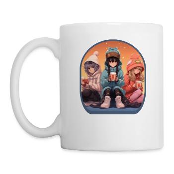 Anime Winter Charaktere Niedliche Boba Tee Spiele - Tasse - Weiß - Links