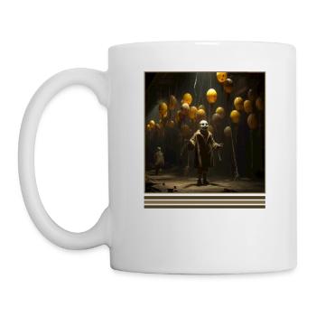Gruselige Marionetten Vintage Gothic T-Shirt - Tasse - Weiß - Links