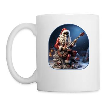 Père Noël Rocker squelette Noël Spooky vacances - Mug blanc - blanc - Gauche