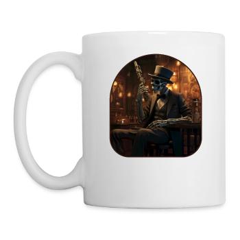 Jazz Club Skeleton Rock Au Saxophone - Mug blanc - blanc - Gauche